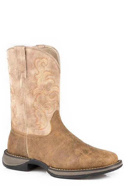 'Roper' Men's 11" Wilder II Western Square Toe Roper - Tan 1 'Roper' Men's 11" Wilder II Western Square Toe Roper - Tan