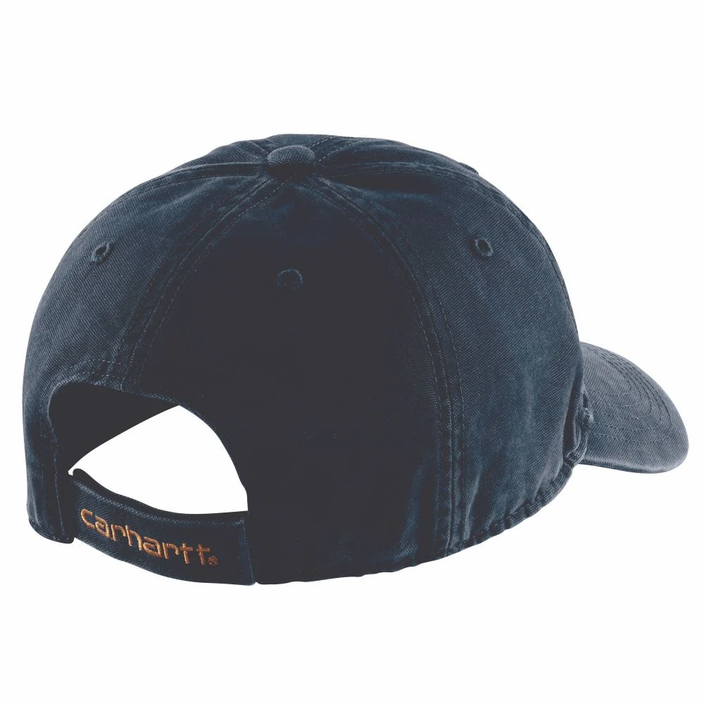 'Carhartt' Men's Adjustable Canvas Cap - Navy 2 'Carhartt' Men's Adjustable Canvas Cap - Navy - Image 2