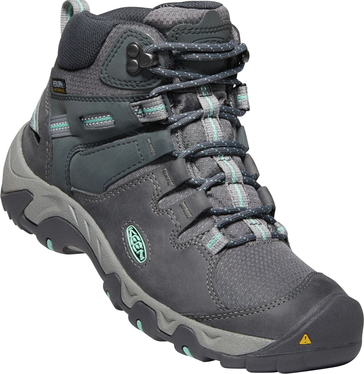 'Keen Outdoor' Women's Steens WP Leather Mid Hiker - Steel Grey / Ocean Wave 2 'Keen Outdoor' Women's Steens WP Leather Mid Hiker - Steel Grey / Ocean Wave - Image 2