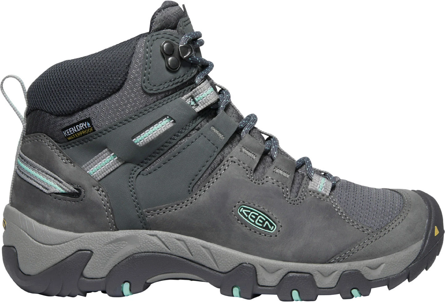 'Keen Outdoor' Women's Steens WP Leather Mid Hiker - Steel Grey / Ocean Wave 1 'Keen Outdoor' Women's Steens WP Leather Mid Hiker - Steel Grey / Ocean Wave