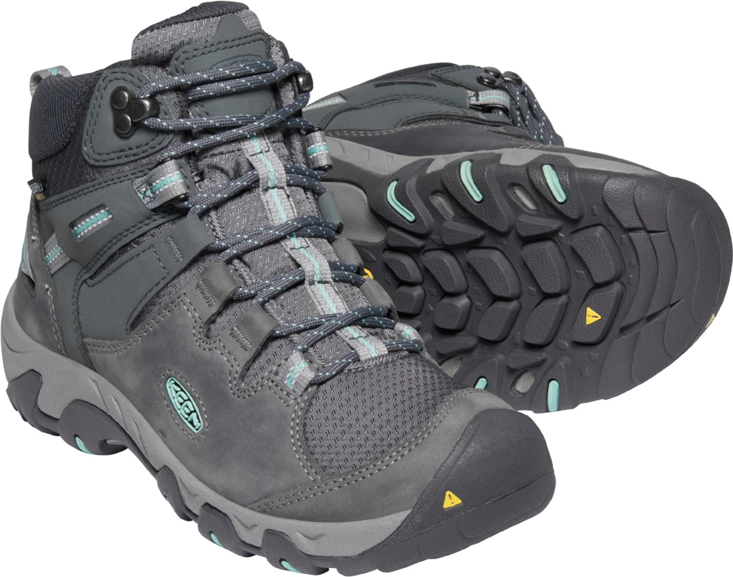 'Keen Outdoor' Women's Steens WP Leather Mid Hiker - Steel Grey / Ocean Wave 6 'Keen Outdoor' Women's Steens WP Leather Mid Hiker - Steel Grey / Ocean Wave - Image 6