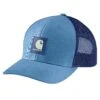 Carhartt Men's Rugged Flex Twill Mesh-Back Logo Patch Cap - Blue Lagoon