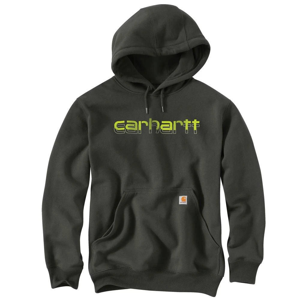 'Carhartt' Men's Rain Defender® Midweight Logo Graphic Hoodie - Peat 2 'Carhartt' Men's Rain Defender® Midweight Logo Graphic Hoodie - Peat - Image 2