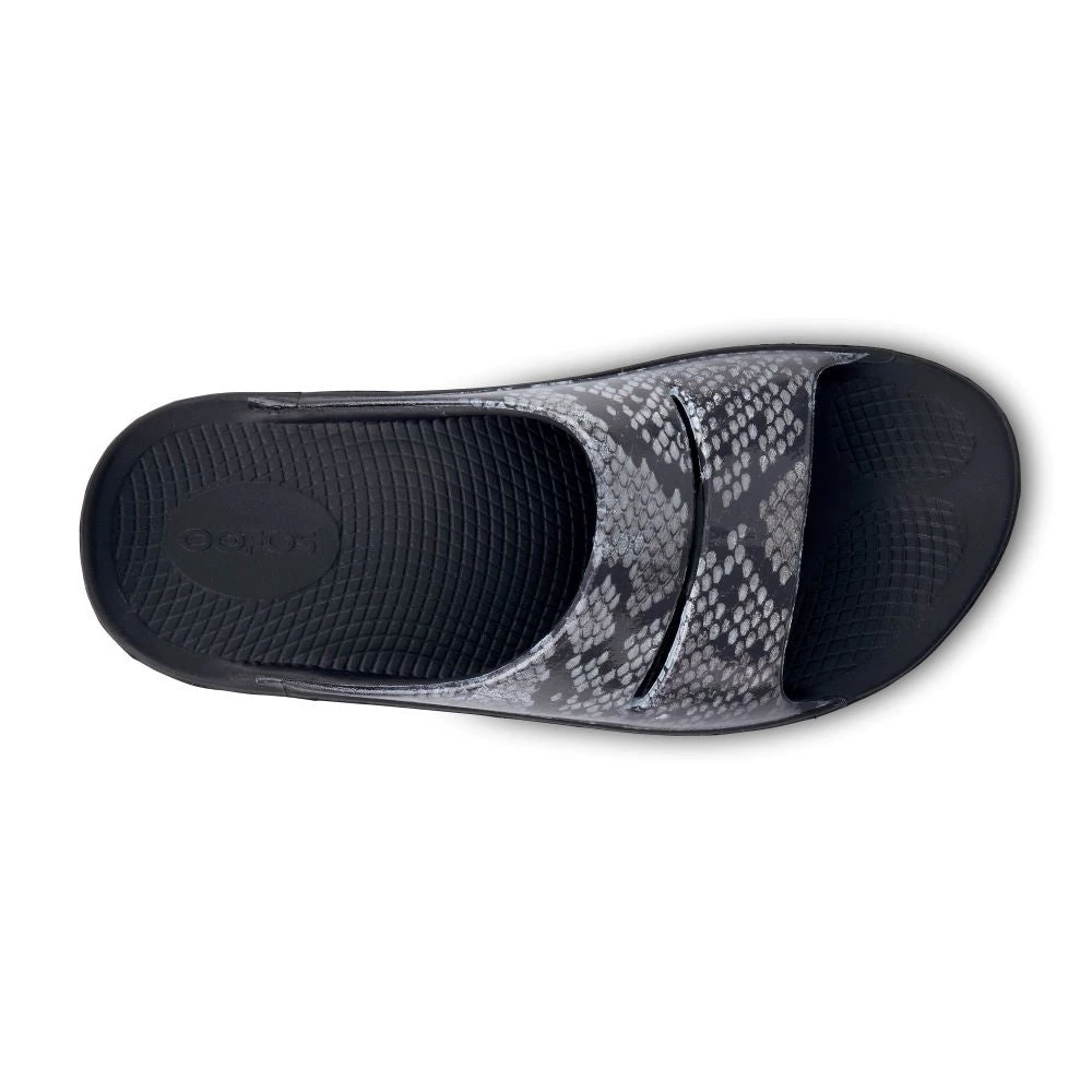 'OOFOS' Women's OOahh Slide Limited Edition - Black / Snake 2 'OOFOS' Women's OOahh Slide Limited Edition - Black / Snake - Image 2