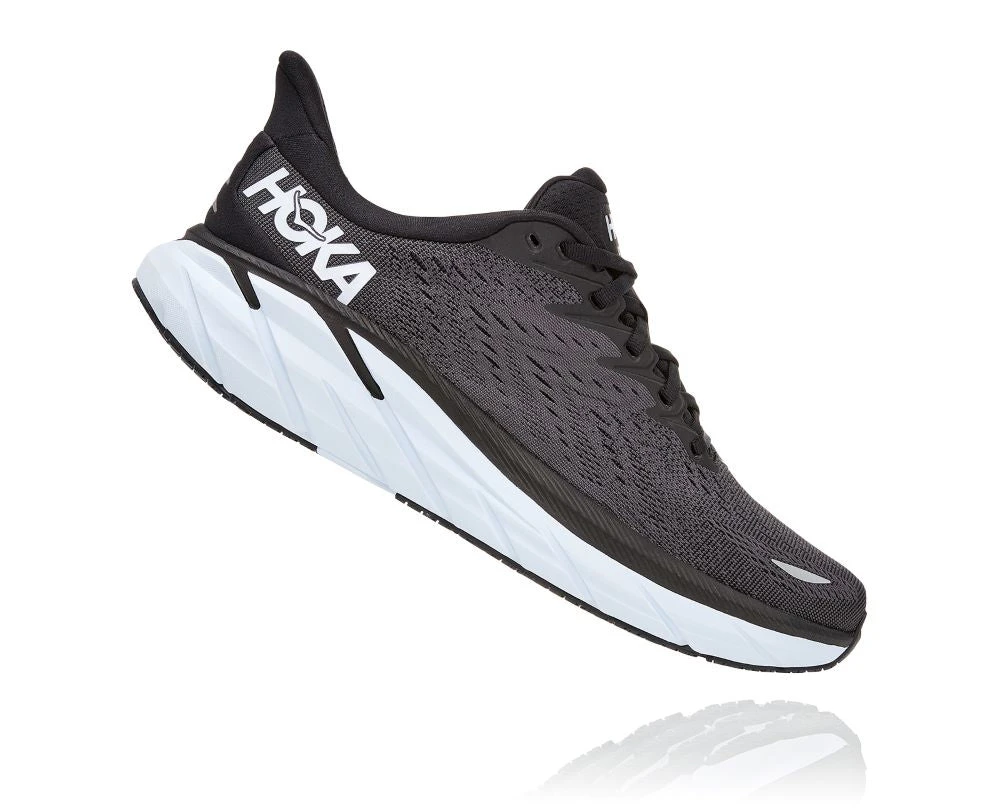 'HOKA' Men's Clifton 8 - Black / White 4 'HOKA' Men's Clifton 8 - Black / White - Image 4