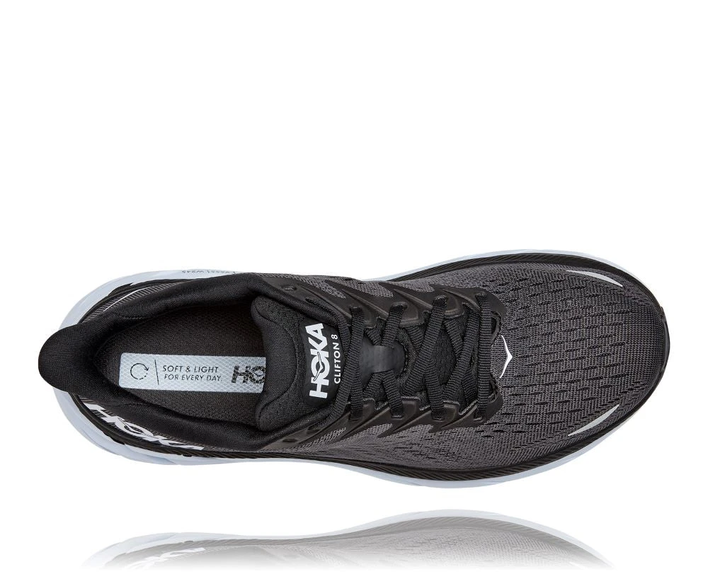 'HOKA' Men's Clifton 8 - Black / White (Wide) 2 'HOKA' Men's Clifton 8 - Black / White (Wide) - Image 2