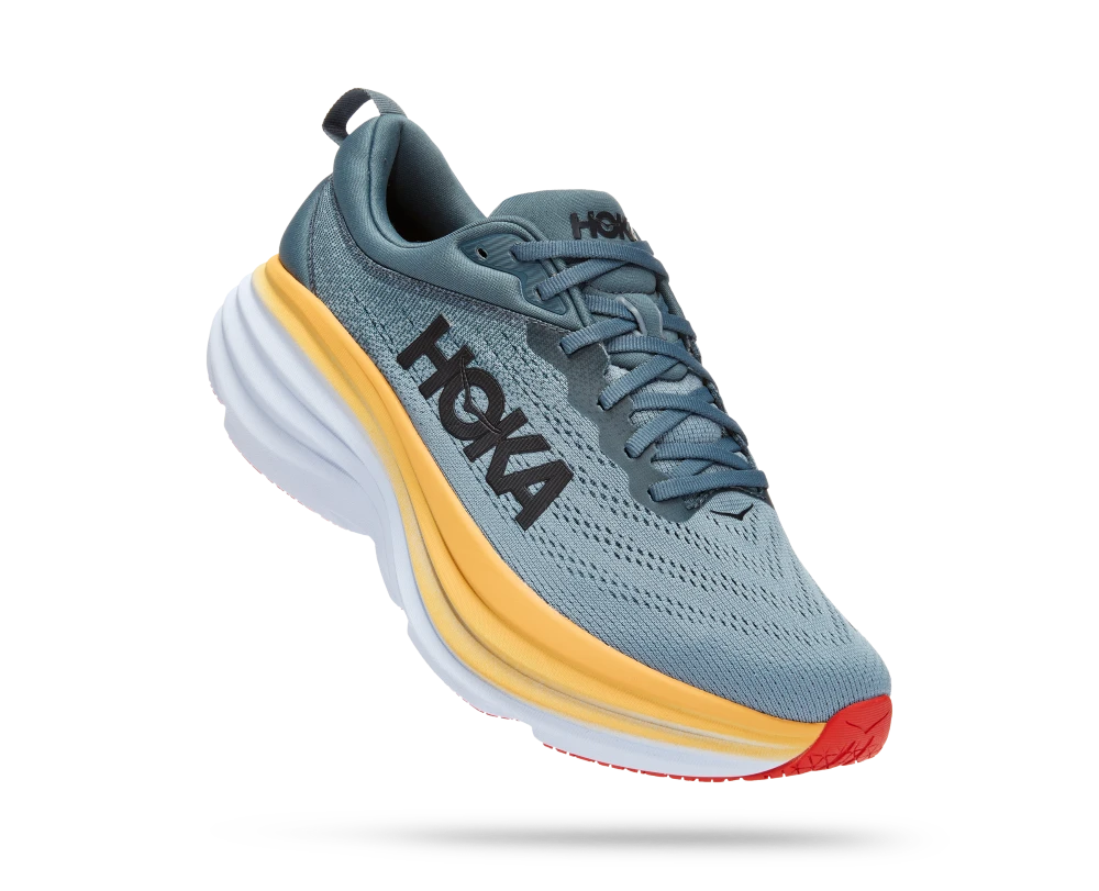 'HOKA' Men's Bondi 8 - Goblin Blue / Mountain Spring (Wide) 1 'HOKA' Men's Bondi 8 - Goblin Blue / Mountain Spring (Wide)