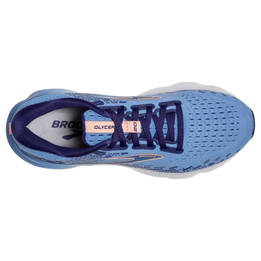 'Brooks' Women's Glycerin 20 - Blissful Blue / Peach / White 2 'Brooks' Women's Glycerin 20 - Blissful Blue / Peach / White - Image 2