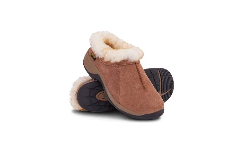 'Old Friend Footwear' Women's Snowbird II Clog Slipper - Chestnut 2 'Old Friend Footwear' Women's Snowbird II Clog Slipper - Chestnut - Image 2