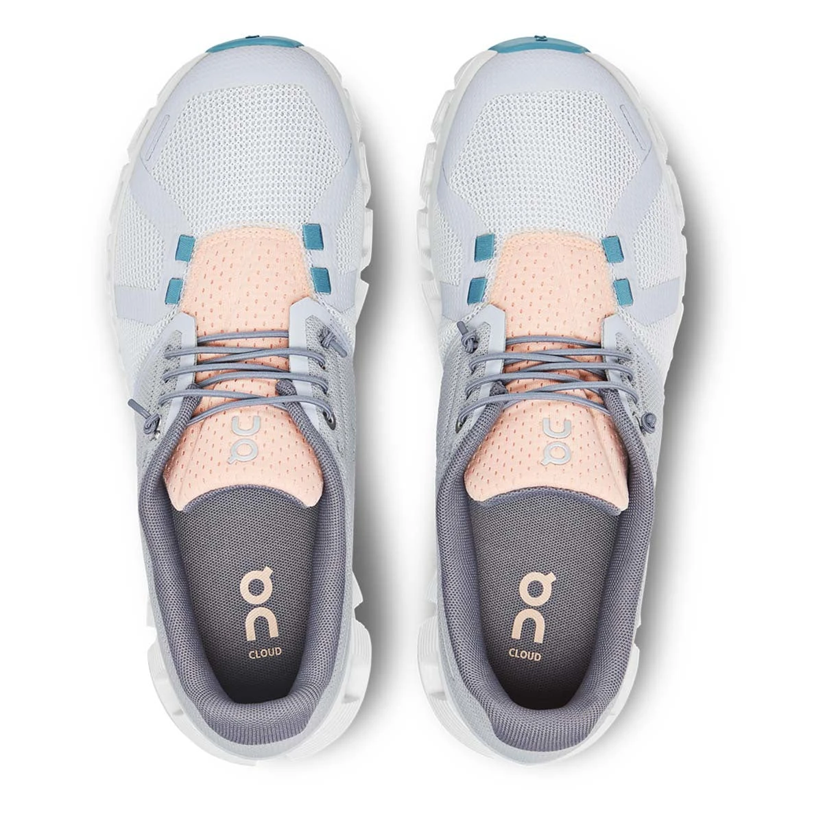'On Running' Women's Cloud 5 Push - Glacier / Undyed White 2 'On Running' Women's Cloud 5 Push - Glacier / Undyed White - Image 2