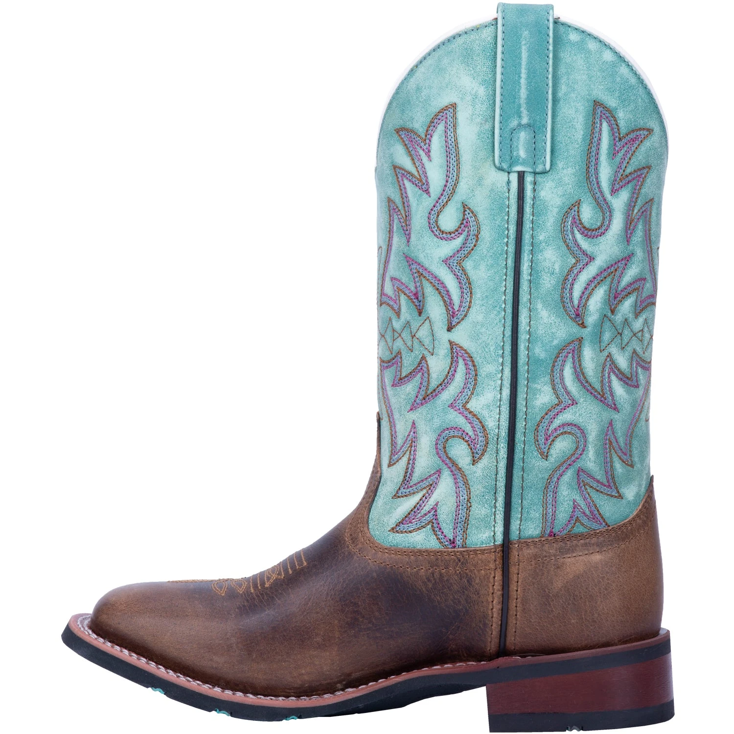 'Laredo' Women's 11" Anita Western Square Toe - Brown / Turquoise 7 'Laredo' Women's 11" Anita Western Square Toe - Brown / Turquoise - Image 7
