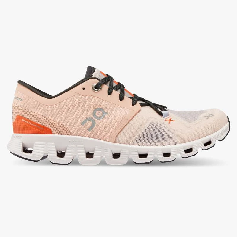 'On Running' Women's Cloud X 3 - Rose / Sand 1 'On Running' Women's Cloud X 3 - Rose / Sand