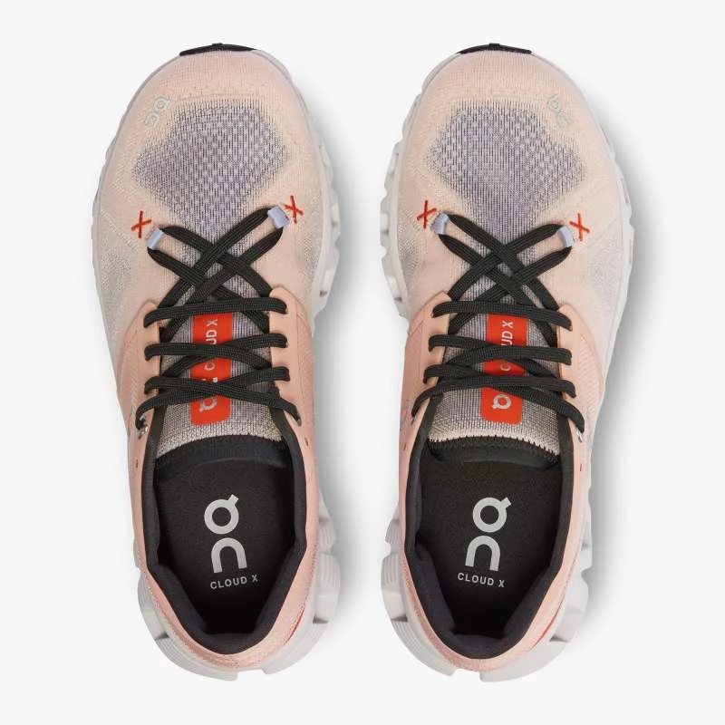 'On Running' Women's Cloud X 3 - Rose / Sand 2 'On Running' Women's Cloud X 3 - Rose / Sand - Image 2