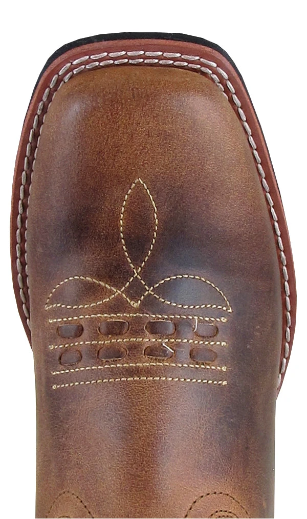 'Smoky Mountain' Women's 9" Shelby Western Square Toe - Brown Waxed Distress 2 'Smoky Mountain' Women's 9" Shelby Western Square Toe - Brown Waxed Distress - Image 2