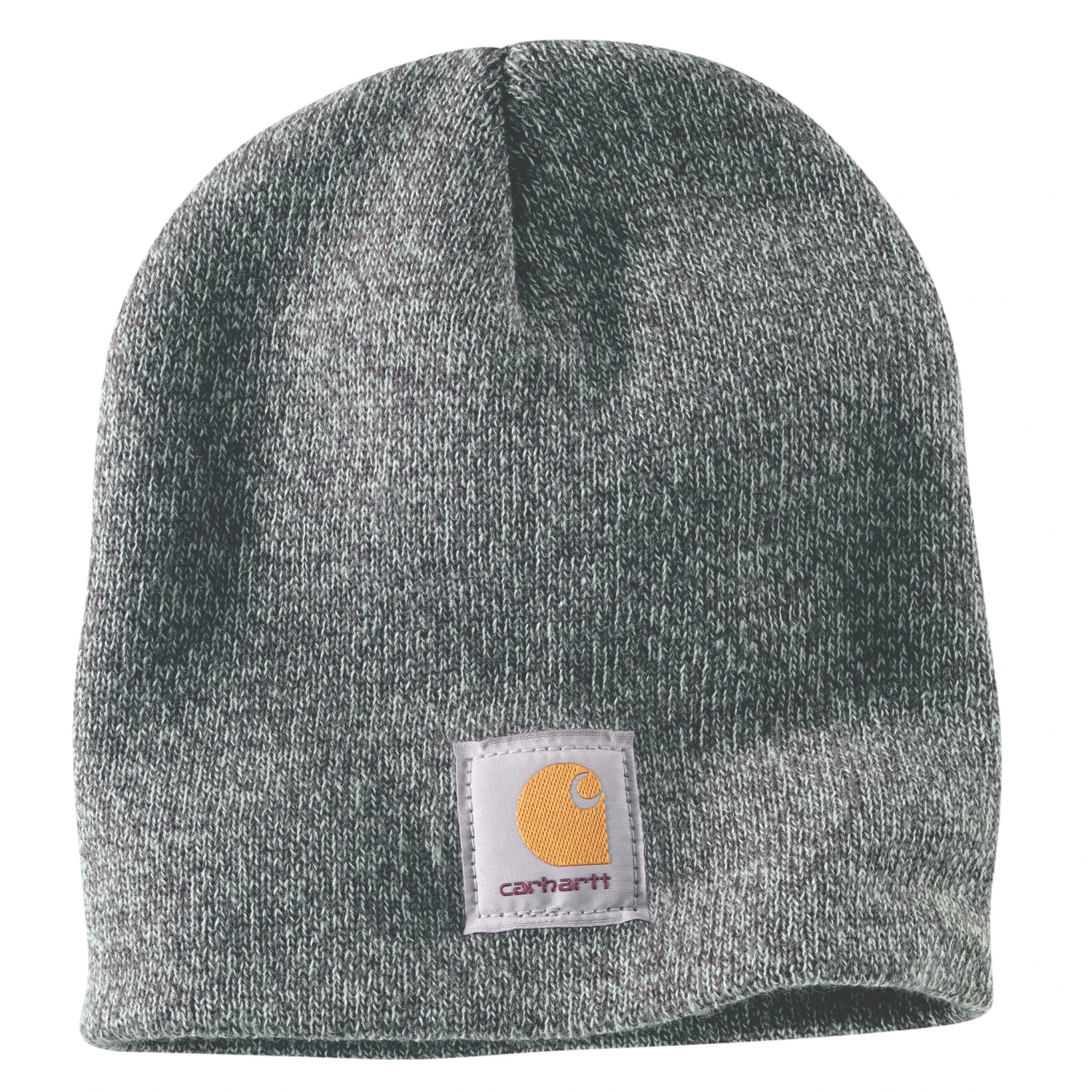 'Carhartt' Men's Acrylic Knit Beanie - Heather Grey / Coal Heather 1 'Carhartt' Men's Acrylic Knit Beanie - Heather Grey / Coal Heather