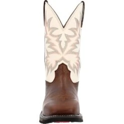 'Durango' Men's 11" WorkHorse™ Western Steel Toe - Chocoloate / Bone 10 'Durango' Men's 11" WorkHorse™ Western Steel Toe - Chocoloate / Bone -Fashion Shoes DDB0426 front 1024x1024@2x