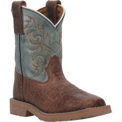 'Dan Post' Children's 8" Lil' Bisbee Western Square Toe - Brown / Blue -Fashion Shoes DPC2918 1 1024x1024@2x