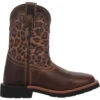 'Dan Post' Youth 9" Makucha Leopard Western Square Toe - Tan / Multi (Sizes 12C-3Y)