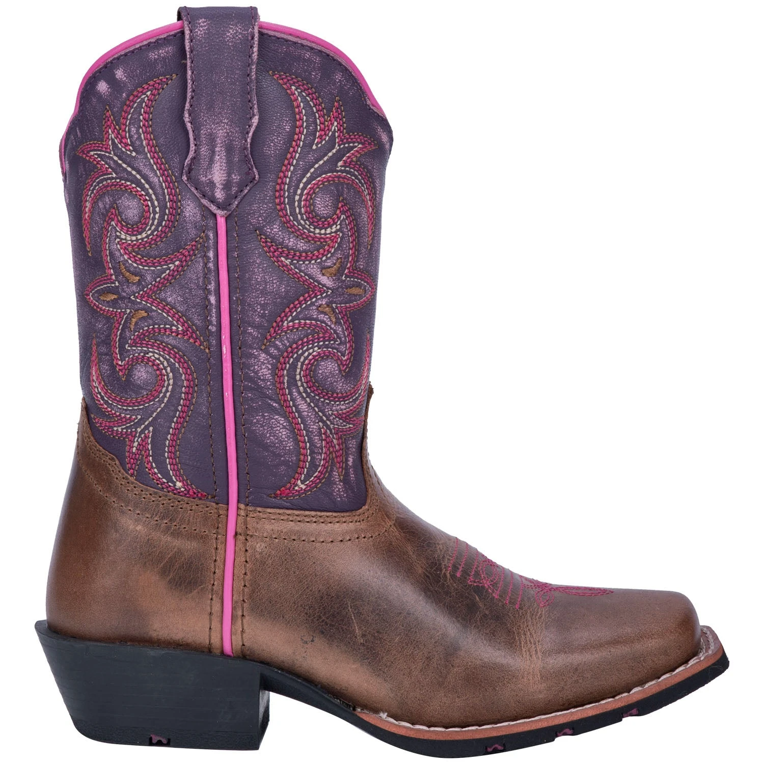 'Dan Post' Youth Majesty Leather Boot - Brown / Purple 1 'Dan Post' Youth Majesty Leather Boot - Brown / Purple