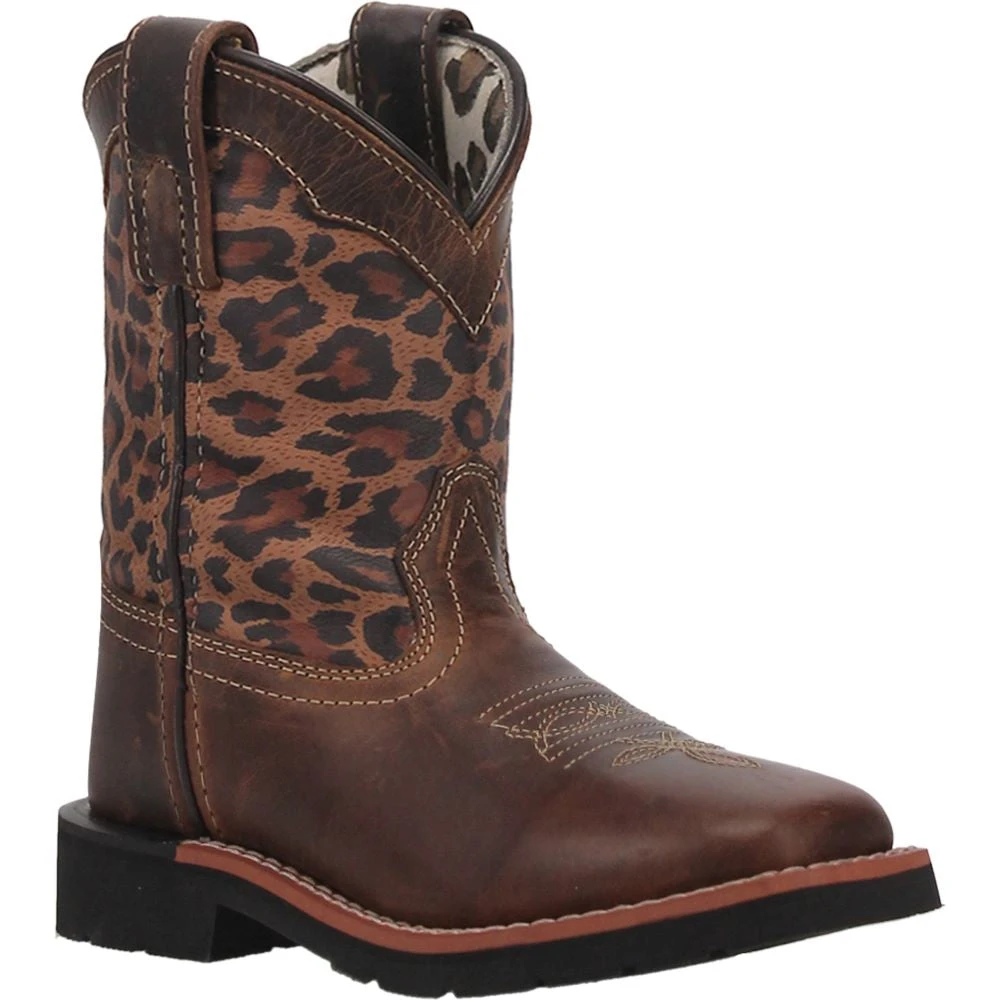 'Dan Post' Youth 9" Makucha Leopard Western Square Toe - Tan / Multi (Sizes 3Y-6Y) 6 'Dan Post' Youth 9" Makucha Leopard Western Square Toe - Tan / Multi (Sizes 3Y-6Y) - Image 6