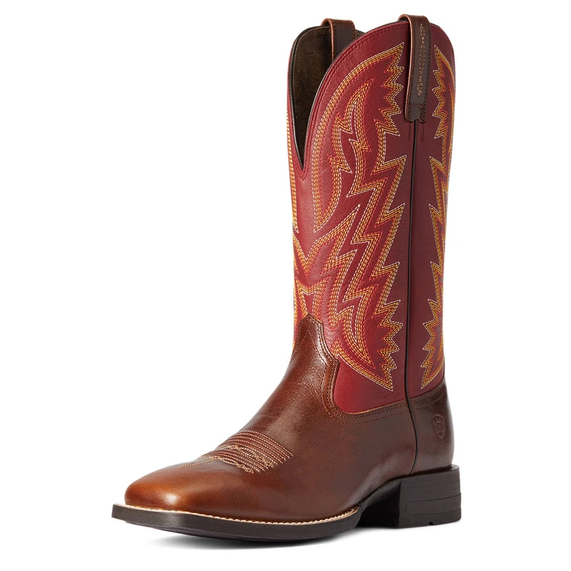 'Ariat' Men's Dynamic Western Square Toe - Crest Brown / Macaw Red 4 'Ariat' Men's Dynamic Western Square Toe - Crest Brown / Macaw Red - Image 4