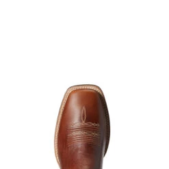 'Ariat' Men's Dynamic Western Square Toe - Crest Brown / Macaw Red 8 'Ariat' Men's Dynamic Western Square Toe - Crest Brown / Macaw Red -Fashion Shoes F21 MNS WEST 10038341 toe 1024x1024@2x