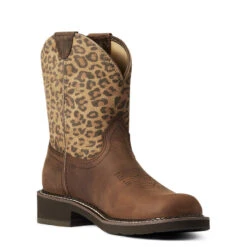 'Ariat' Women's Fatbaby Heritage - Distressed Brown / Leopard -Fashion Shoes F21 WMS WEST 10035861 medial 1024x1024@2x