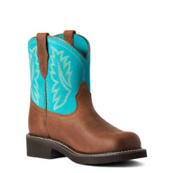 'Ariat' Youth Fatbaby Heritage Round Toe - Brown / Turquoise 11 'Ariat' Youth Fatbaby Heritage Round Toe - Brown / Turquoise -Fashion Shoes F21 YTH WEST 10038376 medial 1024x1024@2x