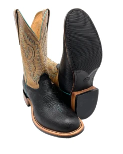 'Fenoglio' Men's 12" Bull Hide Western Round Toe - Black / Tan -Fashion Shoes FB131512576 1024x1024@2x
