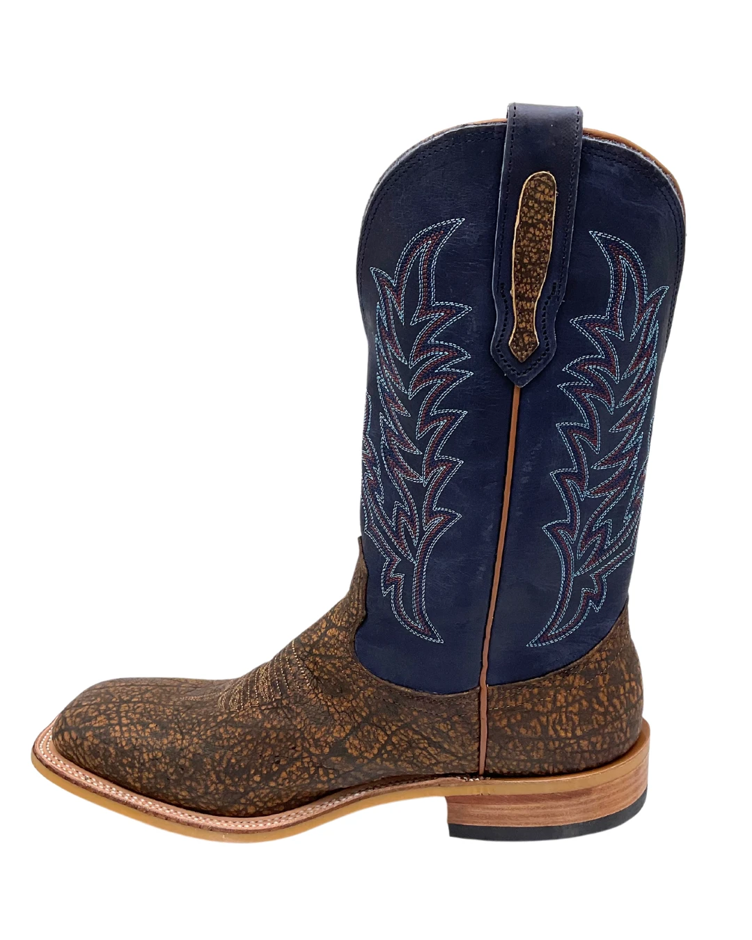 'Fenoglio' Men's 12" Cape Buffalo Western Square Toe - Tan / Blue 6 'Fenoglio' Men's 12" Cape Buffalo Western Square Toe - Tan / Blue - Image 6