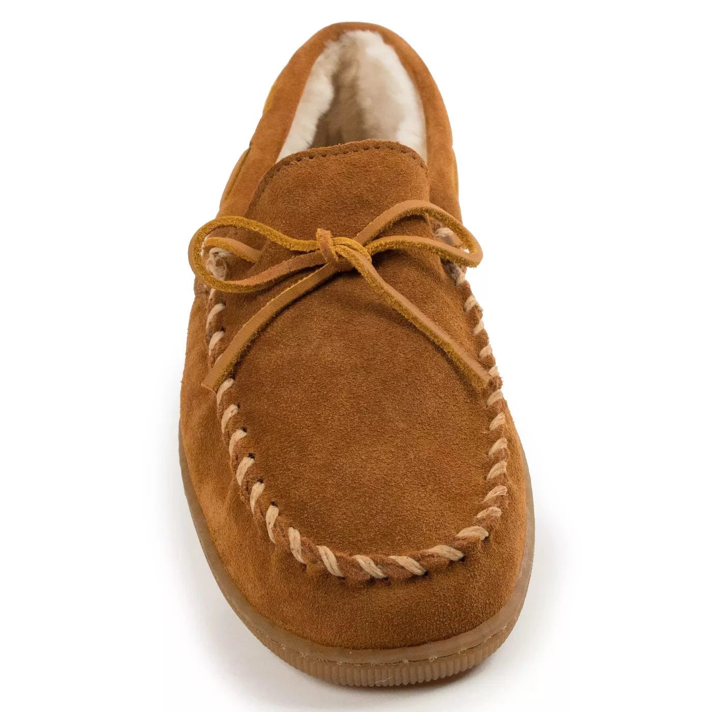 'Minnetonka' Men's Pile Lined Hardsole Moc Slipper - Tan (Ext. Sizes) 2 'Minnetonka' Men's Pile Lined Hardsole Moc Slipper - Tan (Ext. Sizes) - Image 2