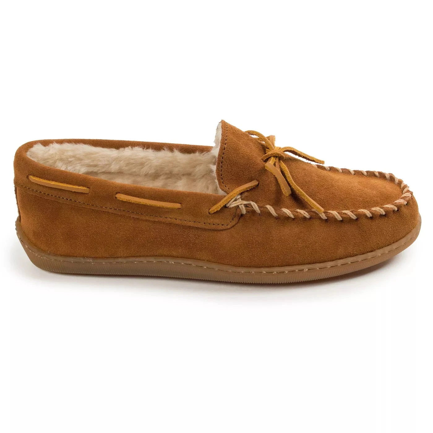 'Minnetonka' Men's Pile Lined Hardsole Moc Slipper - Tan (Ext. Sizes) 5 'Minnetonka' Men's Pile Lined Hardsole Moc Slipper - Tan (Ext. Sizes) - Image 5