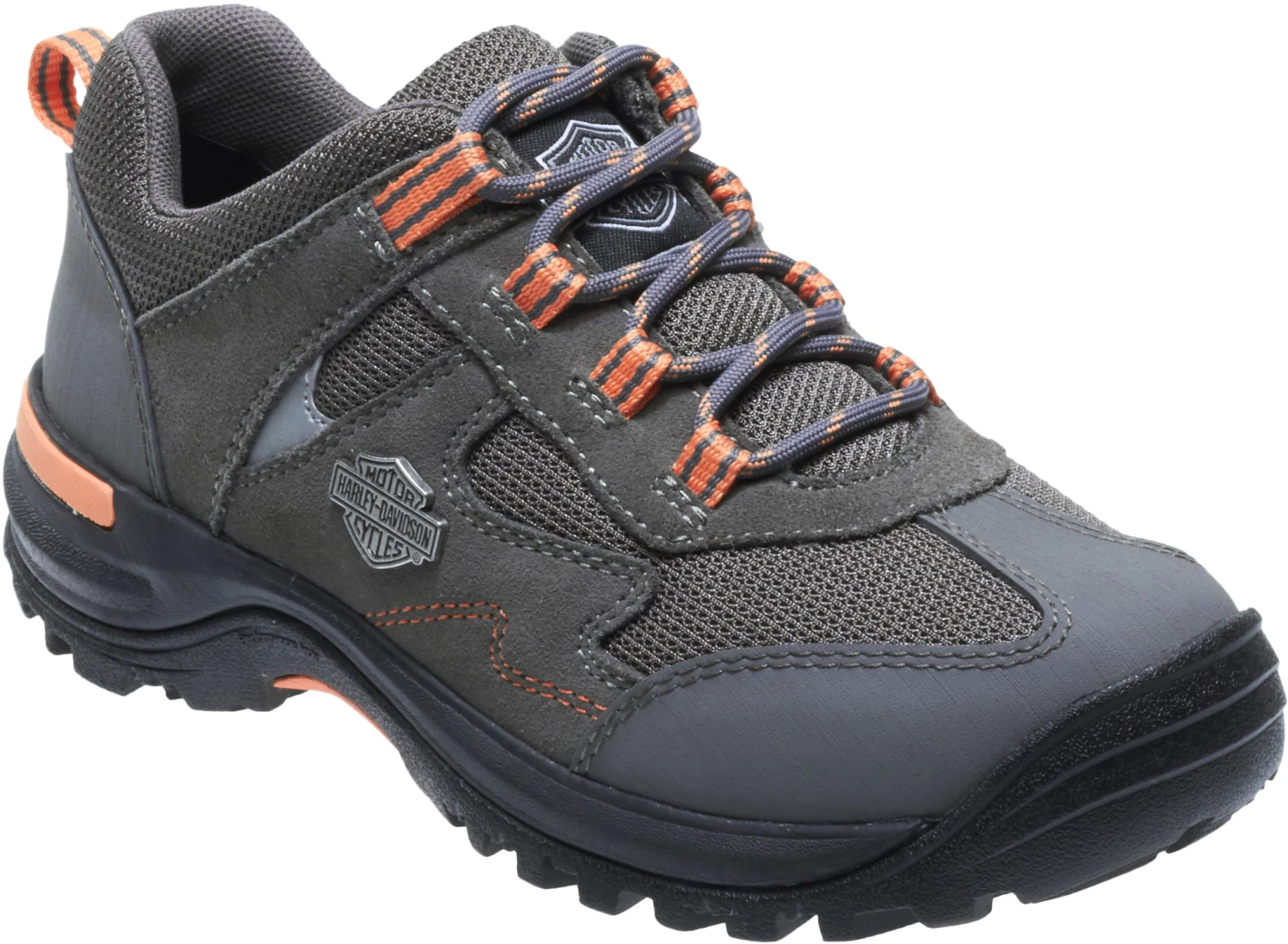 'Harley Davidson' Women's Wincrest Oxford - Grey / Light Orange 2 'Harley Davidson' Women's Wincrest Oxford - Grey / Light Orange - Image 2