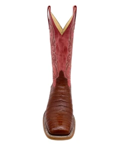 'Anderson Bean' Men's 13" HorsePower Top Hand Western Square Toe - Brandy Caiman Belly / Red Sinsation -Fashion Shoes HP80033 1024x1024@2x