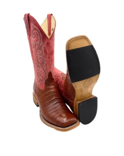 'Anderson Bean' Men's 13" HorsePower Top Hand Western Square Toe - Brandy Caiman Belly / Red Sinsation -Fashion Shoes HP80036 1024x1024@2x