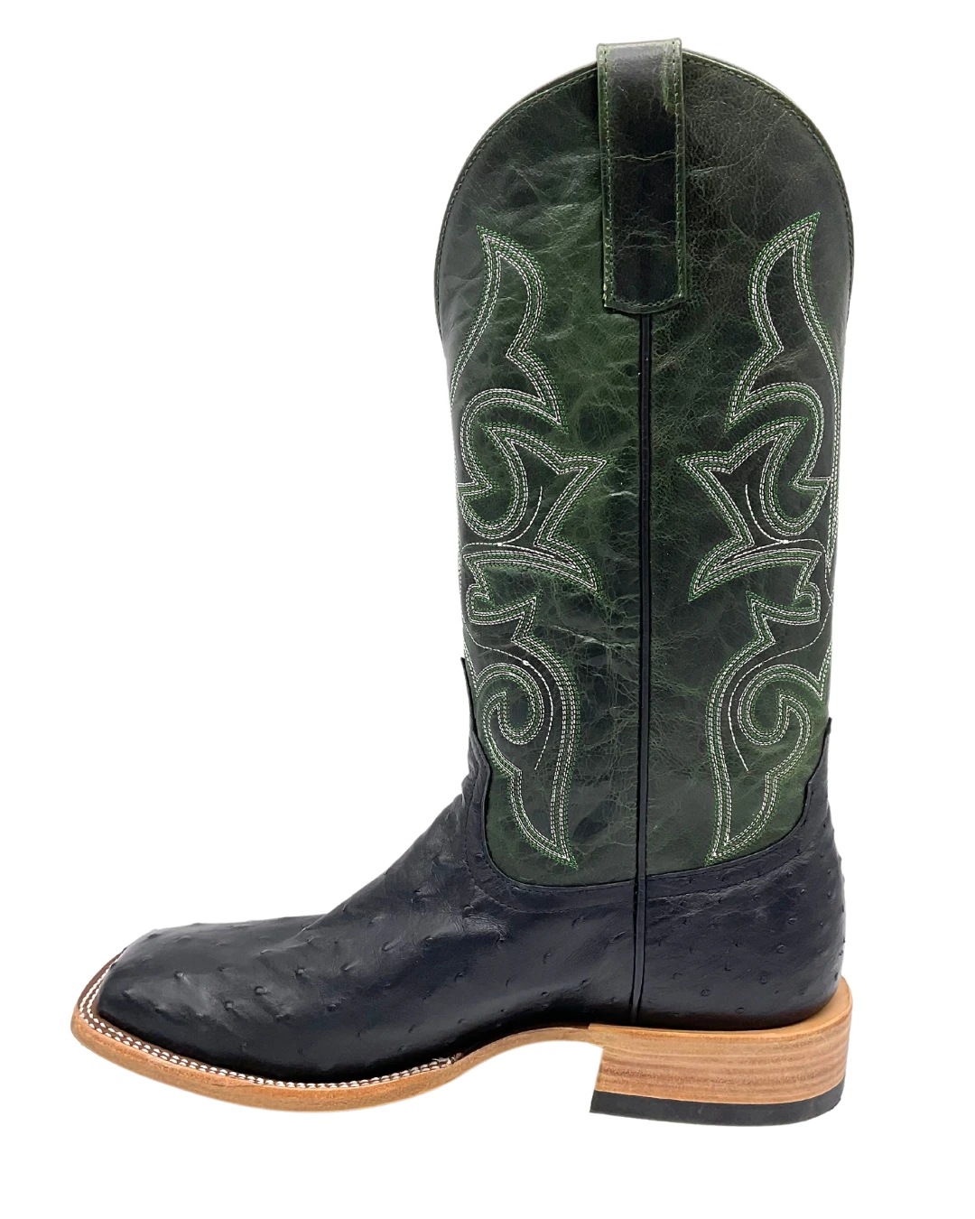 'Anderson Bean' Men's 13" HorsePower Top Hand Full Quill Ostrich - Black / Emerald Explosion 6 'Anderson Bean' Men's 13" HorsePower Top Hand Full Quill Ostrich - Black / Emerald Explosion - Image 6