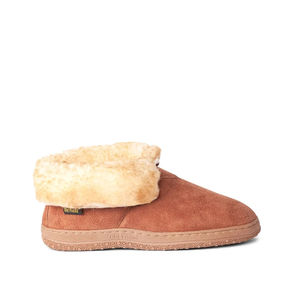 'Old Friend Footwear' Men's Bootee Slipper - Chestnut (Extra Wide) 1 'Old Friend Footwear' Men's Bootee Slipper - Chestnut (Extra Wide)