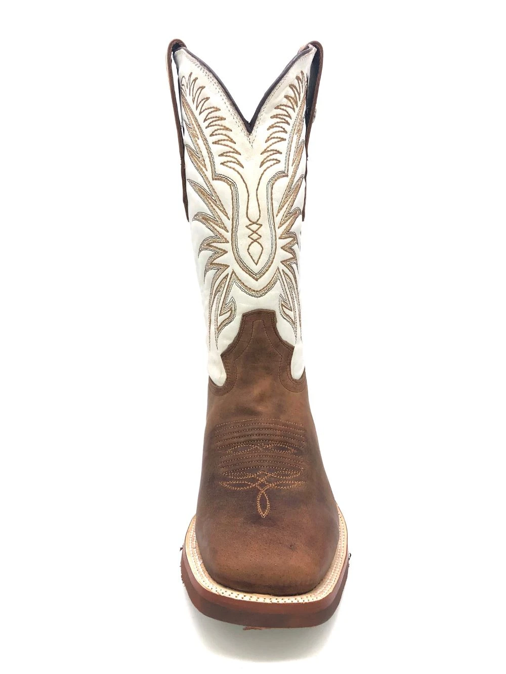 'Tanner Mark' Men's 13" Western Square Toe - Brown / Bone 2 'Tanner Mark' Men's 13" Western Square Toe - Brown / Bone - Image 2