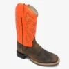 'Old West' Youth Western Broad Square Toe - Brown / Orange