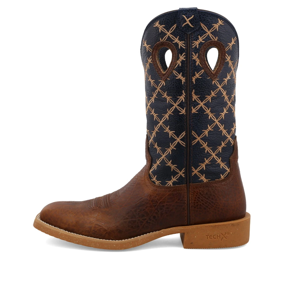 'Twisted X' Men's 12" Tech X Western Square Toe - Rustic Brown/ Navy 7 'Twisted X' Men's 12" Tech X Western Square Toe - Rustic Brown/ Navy - Image 7