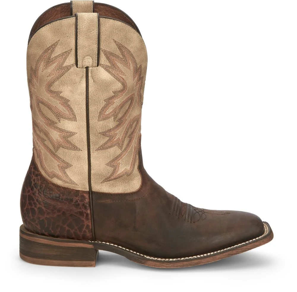'Nocona' Men's 11" Henry Western Square Toe - Antiqued Brown Cowhide / Vintage Stone 1 'Nocona' Men's 11" Henry Western Square Toe - Antiqued Brown Cowhide / Vintage Stone