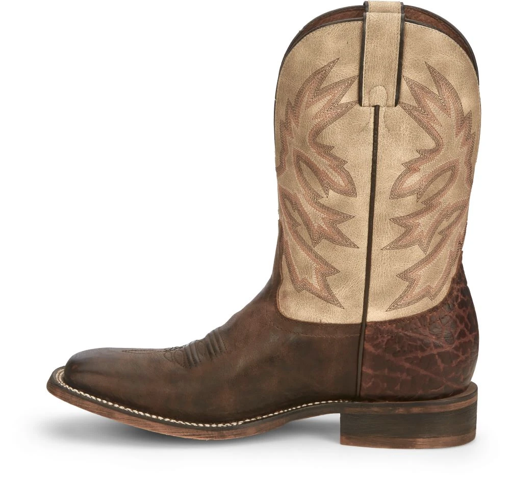 'Nocona' Men's 11" Henry Western Square Toe - Antiqued Brown Cowhide / Vintage Stone 9 'Nocona' Men's 11" Henry Western Square Toe - Antiqued Brown Cowhide / Vintage Stone - Image 9