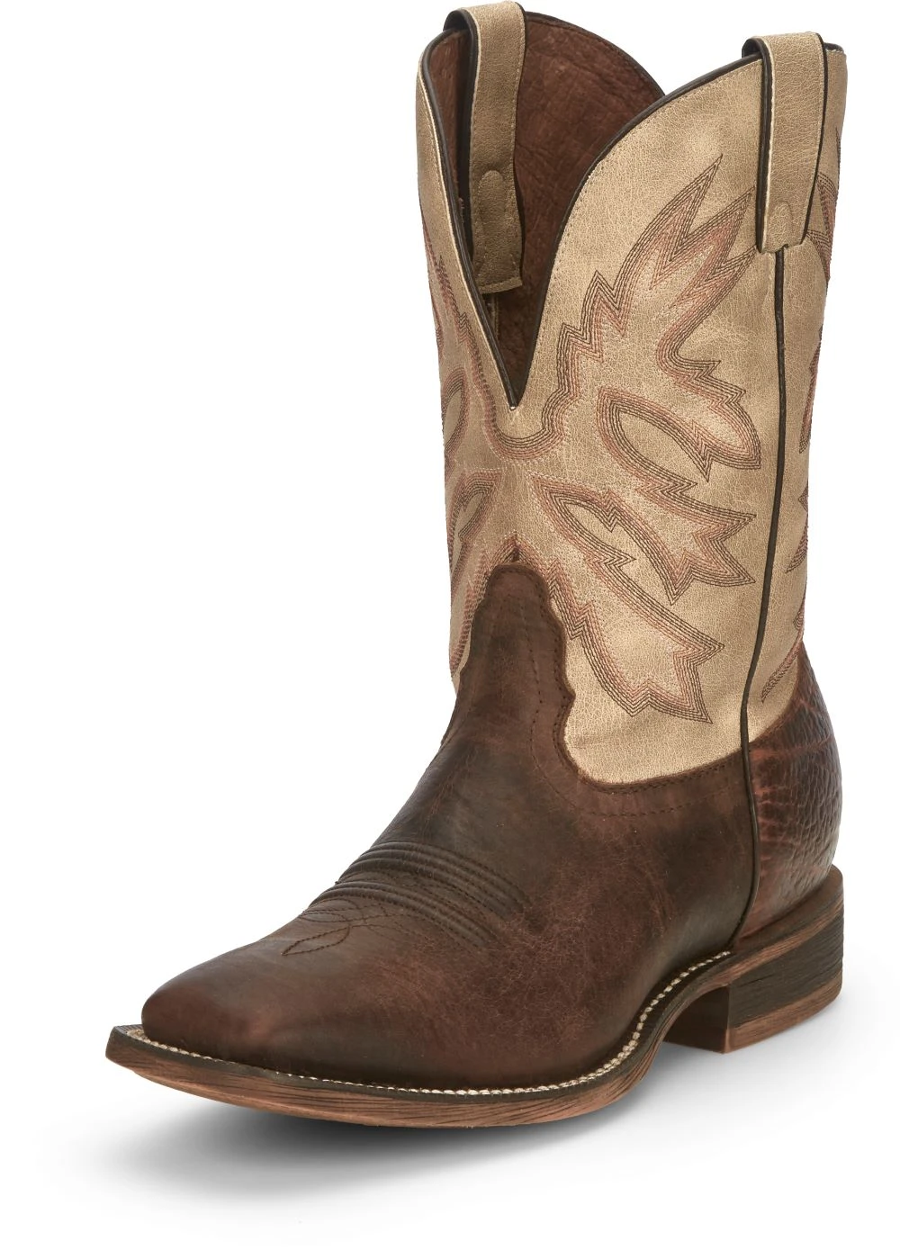 'Nocona' Men's 11" Henry Western Square Toe - Antiqued Brown Cowhide / Vintage Stone 7 'Nocona' Men's 11" Henry Western Square Toe - Antiqued Brown Cowhide / Vintage Stone - Image 7