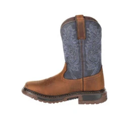 'Rocky' Child Ride FLX Square Toe Boot - Denim Blue / Brown -Fashion Shoes RKW0255C instep profile 1024x1024@2x