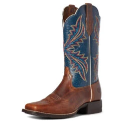 'Ariat' Women's West Bound Square Toe - Russet Rebel / Crackle Navy 10 'Ariat' Women's West Bound Square Toe - Russet Rebel / Crackle Navy -Fashion Shoes S21 WMS WEST 10035986 3 4 front 1024x1024@2x