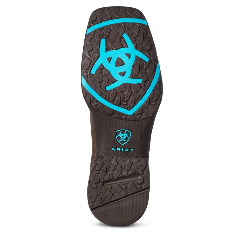 'Ariat' Youth 8" Anthem Western Square Toe - Brown Croco Print 3 'Ariat' Youth 8" Anthem Western Square Toe - Brown Croco Print - Image 3