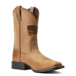 'Ariat' Youth Patriot 2.0 Square Toe - Homestead Brown -Fashion Shoes S22 YTH WEST 10039909 medial 1024x1024@2x
